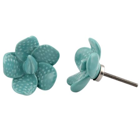 Sea Green Dot Flower Knob